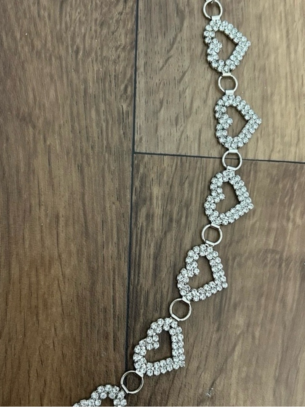 Silver Heart Crystal Link Belt - Picture 3 of 7